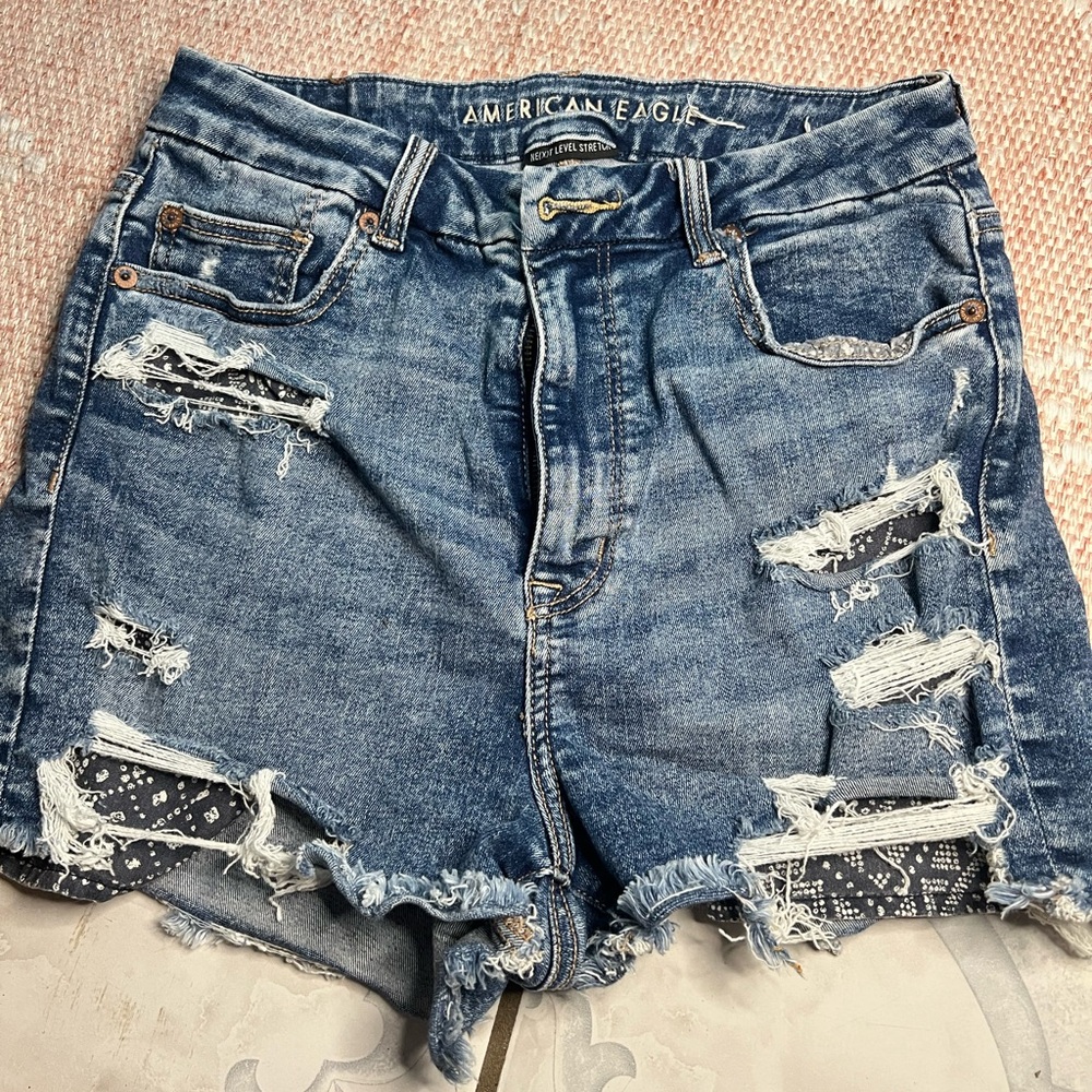 American Eagle Outfitters Ripped Blue Jean Shorts